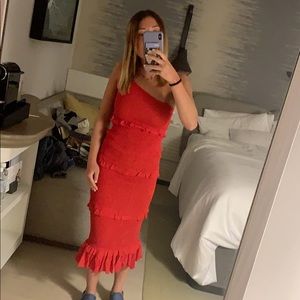 Adorable red ruffle dress